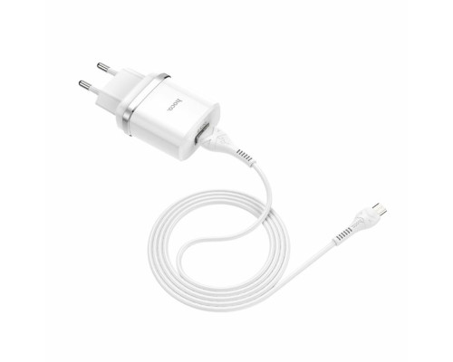 Мережевий зарядний пристрій HOCO C12Q Smart QC3.0 charger set(Micro) 18W White (6931474716286)