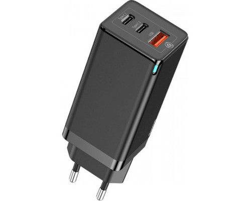 МЗП Baseus GaN3 Pro Fast Charger 2C+U 65W (Cable Type-C to Type-C 100W(20V/5A) 1m) Black (CCGP050101)