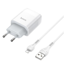 Мережевий зарядний пристрій HOCO C72A Glorious single port charger set (iP) 10.5W White (6931474712998)