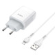 Мережевий зарядний пристрій HOCO C72A Glorious single port charger set (iP) 10.5W White (6931474712998)