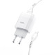 Мережевий зарядний пристрій HOCO C72A Glorious single port charger set (iP) 10.5W White (6931474712998)