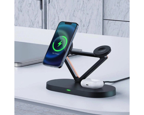 Бездротовий зарядний пристрій ACEFAST E9 desktop 3-in-1 wireless charging holder Black (AFE9)