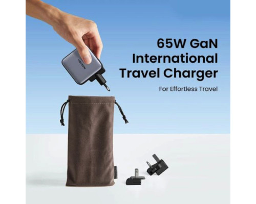 Зарядний пристрій UGREEN CD296 GaN 65W Fast Charger (3-Port)(UGR-90409) (UGR-90409)