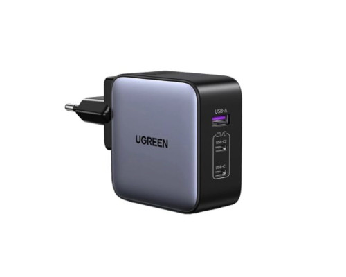 Зарядний пристрій UGREEN CD296 GaN 65W Fast Charger (3-Port)(UGR-90409) (UGR-90409)