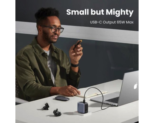 Зарядний пристрій UGREEN CD296 GaN 65W Fast Charger (3-Port)(UGR-90409) (UGR-90409)