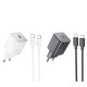 Мережевий зарядний пристрій HOCO N40 Mighty single port PD20W charger set(Type-C to Type-C) White (6942007617017)