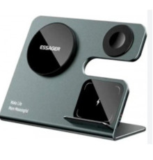 Бездротовий зарядний пристрій Essager Ruicheng desktop magnetic suction three in one wireless charging of 15W black (EWXZM-RC0G-Z)
