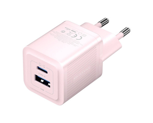 Зарядний пристрій Vention 2-Port USB (C + A) GaN Charger (30W/30W) EU-Plug Pink (FEQP0-EU)