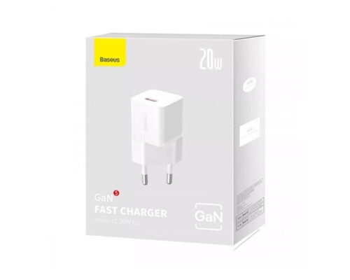 Мережевий зарядний пристрій Baseus GaN5S Fast Charger 1C 20W EU Moon White (P10162503213-00)