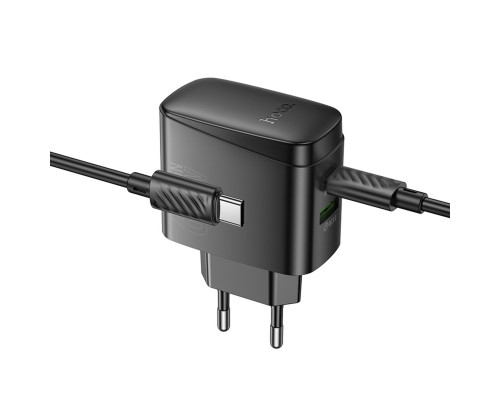 Мережевий зарядний пристрій HOCO CS63A Bright PD65W(1A1C) charger set (C to C)(EU) Black (6942007638487)