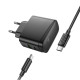 Мережевий зарядний пристрій HOCO CS63A Bright PD65W(1A1C) charger set (C to C)(EU) Black (6942007638487)