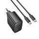 Мережевий зарядний пристрій HOCO CS63A Bright PD65W(1A1C) charger set (C to C)(EU) Black (6942007638487)