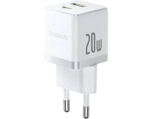 Мережевий зарядний пристрій Baseus Palm Fast Charger C+U 20W EU Moon White (P10111608213-00)