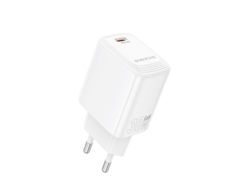 Мережевий зарядний пристрій BOROFONE BN28 Fuente single port PD30W charger (EU) White (6941991120299)