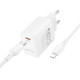 Мережевий зарядний пристрій BOROFONE BN28 Fuente single port PD30W charger set (C to iP) (EU) White (6941991120305)