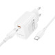 Мережевий зарядний пристрій BOROFONE BN28 Fuente single port PD30W charger set (C to C) (EU) White (6941991120312)