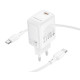 Мережевий зарядний пристрій BOROFONE BN28 Fuente single port PD30W charger set (C to C) (EU) White (6941991120312)