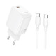 Мережевий зарядний пристрій BOROFONE BN28 Fuente single port PD30W charger set (C to C) (EU) White (6941991120312)