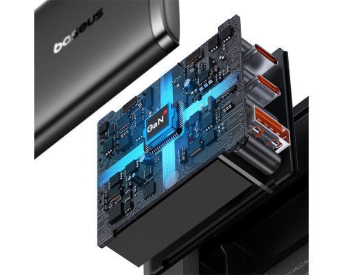 Мережевий зарядний пристрій Baseus Cube Pro Fast Charger 2C+U 65W EU Cluster Black (P10152301113-00)