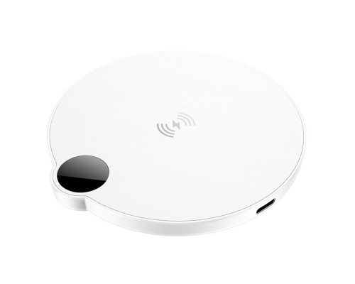 Бездротовий зарядний пристрій BOROFONE BQ39 Cypress desktop wireless fast charger with digital display White (6941991120558)