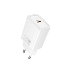 Мережевий зарядний пристрій HOCO N60 Gentle single port PD20W charger (EU) White (6942007644181)