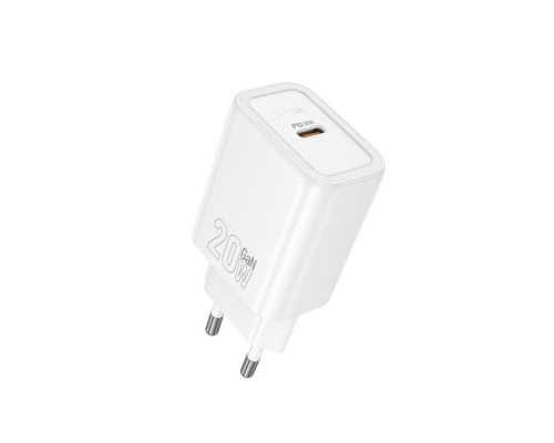 Мережевий зарядний пристрій HOCO N60 Gentle single port PD20W charger (EU) White (6942007644181)