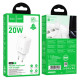 Мережевий зарядний пристрій HOCO N60 Gentle single port PD20W charger (EU) White (6942007644181)