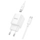 Мережевий зарядний пристрій HOCO C146A Charm single port PD20W charger set (C to C) (EU) White (6942007630269)