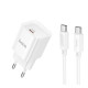 Мережевий зарядний пристрій HOCO C146A Charm single port PD20W charger set (C to C) (EU) White (6942007630269)