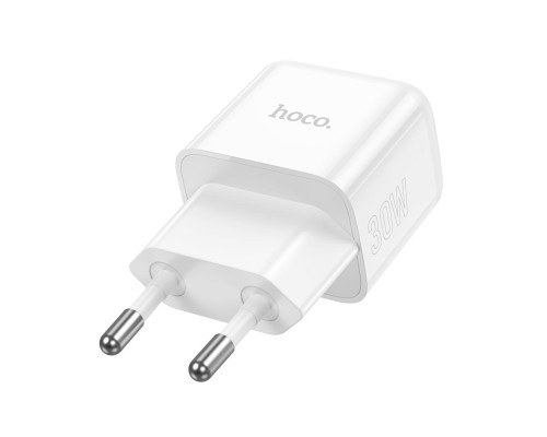 Мережевий зарядний пристрій HOCO N32 Glory PD30W single port charger (EU) White (6931474789914)