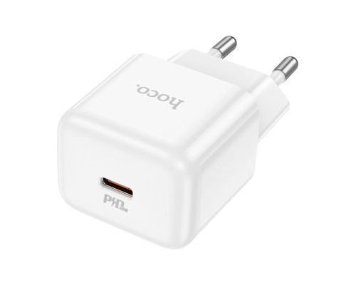 Мережевий зарядний пристрій HOCO N32 Glory PD30W single port charger (EU) White (6931474789914)