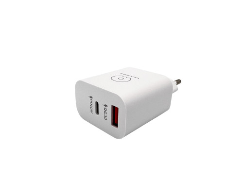 Мережевий зарядний пристрій WUW-C172 20W PD USB-C + USB QC3.0 18W white (c172W)