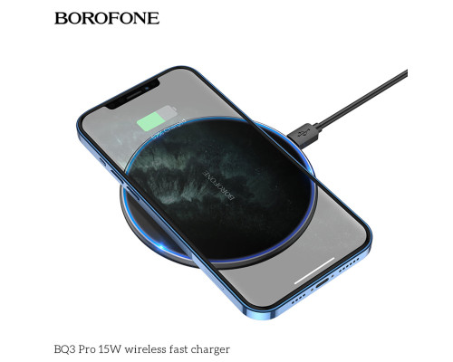 Бездротовий зарядний пристрій BOROFONE BQ3 Pro 15W wireless fast charger Black (BQ3B)