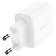 Мережевий зарядний пристрій ACEFAST A25 PD20W (USB-C+USB-A) dual port charger White (AFA25W)