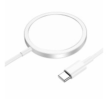 Бездротовий зарядний пристрій HOCO CW47 Original series 15W magnetic wireless fast charger White (6931474795076)