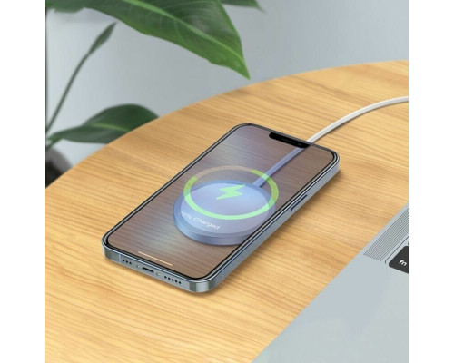 Бездротовий зарядний пристрій HOCO CW47 Original series 15W magnetic wireless fast charger White (6931474795076)