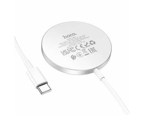 Бездротовий зарядний пристрій HOCO CW47 Original series 15W magnetic wireless fast charger White (6931474795076)