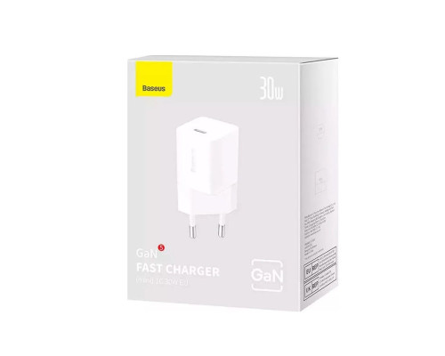 Мережевий зарядний пристрій Baseus GaN5 Fast Charger(mini) 1C 30W EU White (CCGN070502)