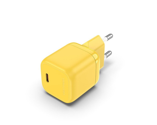 Зарядний пристрій Vention 1-port USB-C GaN Charger(30W) EU-Plug Yellow (FAKY0-EU) (FAKY0-EU)