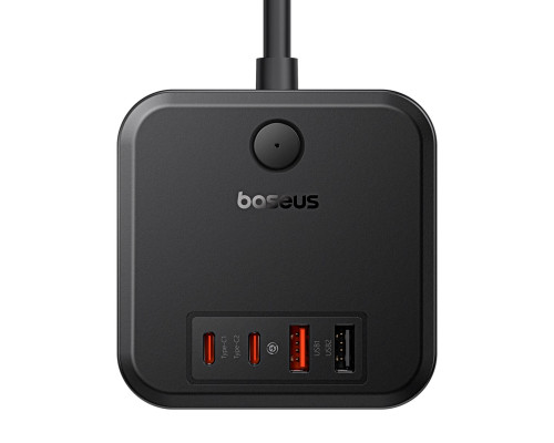 Мережевий зарядний пристрій Baseus PowerCombo Cube Power Strip 3AC+2U+2C 30W 1.5m EU Cluster Black (E00066400117-00)