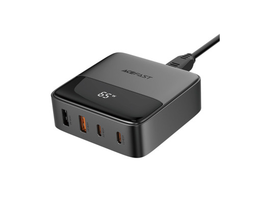 Мережевий зарядний пристрій ACEFAST Z6 PD65W GaN (2*USB-C+2*USB-A) desktop charging adapter Black (6974316283324)