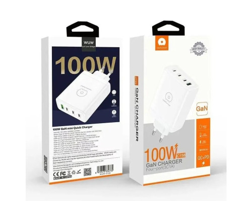 Зарядний пристрій WUW-C158 1USB 3Type-C PD100W white (WUW-C158)