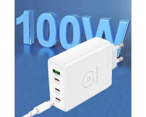 Зарядний пристрій WUW-C158 1USB 3Type-C PD100W white (WUW-C158)