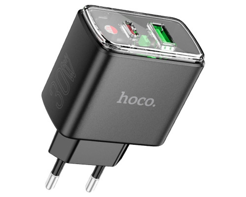 Мережевий зарядний пристрій HOCO CS42A Smart PD30W+QC3.0 charger (EU) Black (6942007620765)