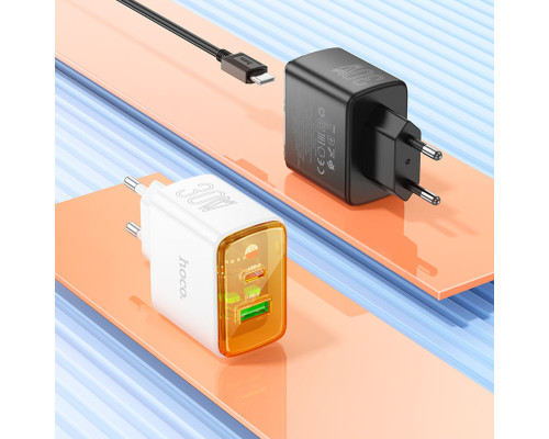 Мережевий зарядний пристрій HOCO CS42A Smart PD30W+QC3.0 charger (EU) Black (6942007620765)