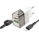 Мережевий зарядний пристрій BOROFONE BA80A Scenery PD20W+QC3.0 charger set (C to iP)(EU) Transparent Black (6941991105166)