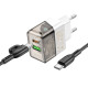 Мережевий зарядний пристрій BOROFONE BA80A Scenery PD20W+QC3.0 charger set(Type-C to Type-C) Transparent Black (6941991105173)