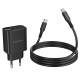 Мережевий зарядний пристрій BOROFONE BA97A Ilustre single-port PD30W charger with digital display set (C to C) (EU) Black (6941991120503)