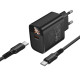 Мережевий зарядний пристрій BOROFONE BA97A Ilustre single-port PD30W charger with digital display set (C to C) (EU) Black (6941991120503)