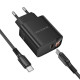 Мережевий зарядний пристрій BOROFONE BA97A Ilustre single-port PD30W charger with digital display set (C to C) (EU) Black (6941991120503)